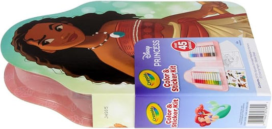 Crayola Disney Princess Color & Sticker Activity Set | 20 Coloring Pages & 26 Markers, Ages 3+ - Marah Kids