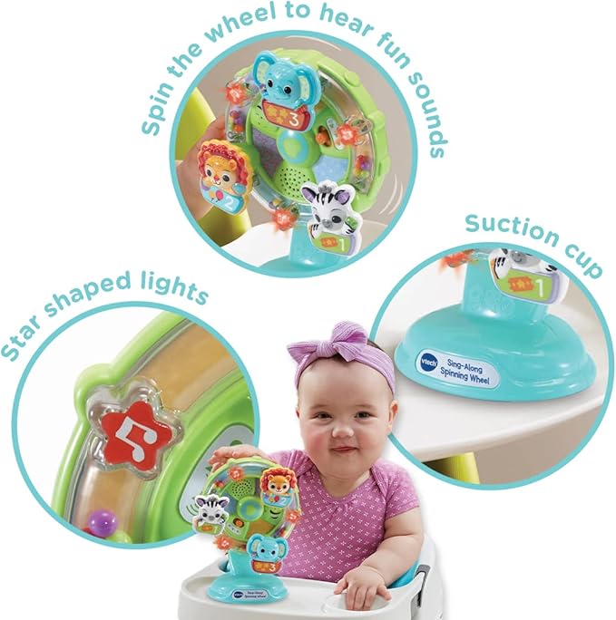 Vtech - Sing - A - Long Spinning wheel - Multicolour | Features 10 happy melodies, 4 sing - along songs and lots of spinning!| Suitbale ages 6m + up - Marah Kids