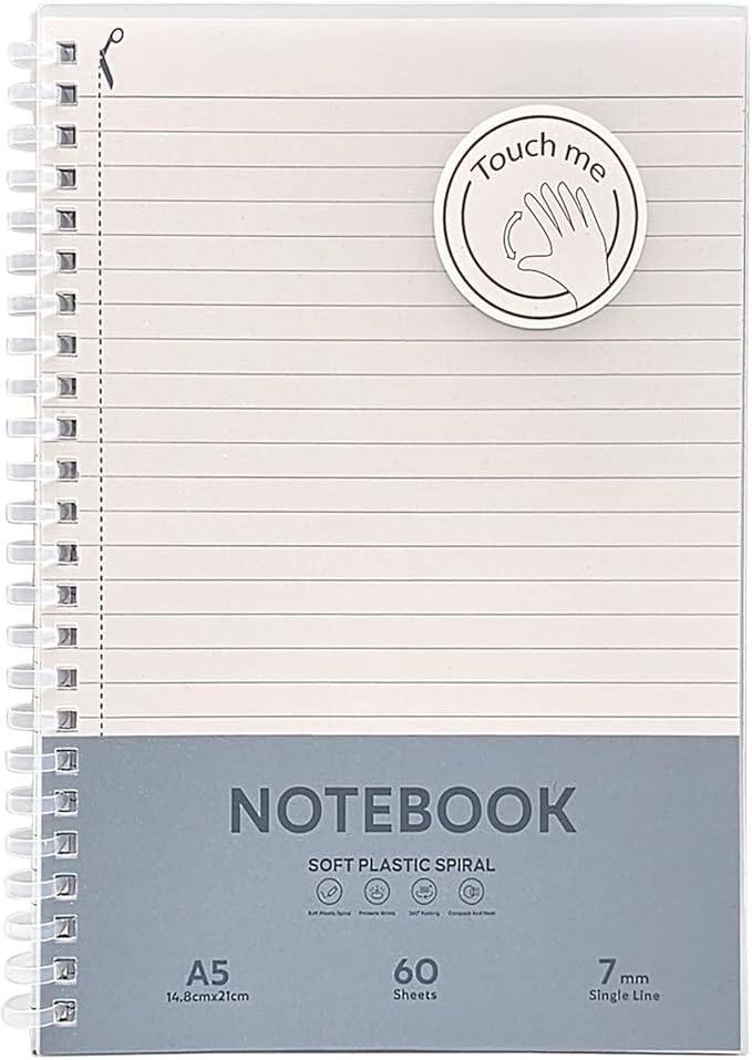 MAXI SOFT SPIRAL PP NOTEBOOK A5 60 SHEET5
