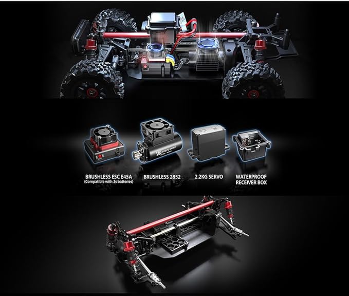MJX - HYPER GO 1/14 Brushless High - Speed RC Car Vehicle Models 60 - 75km/h 3SBattery | 2.4Ghz Off - Road RC Truck | Front and Rear Bone dog shaft is Metal Version | various terrain 4 WHEEL DRIVE |Suitable Ages 14+ (Multicolour) - Marah Kids