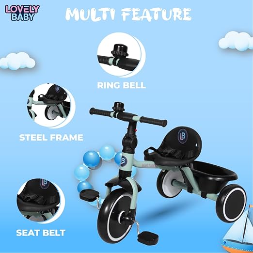 Lovely Baby Foldable Tricycle - Red - Marah Kids
