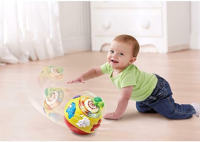 Vtech - Crawl & Learn Bright Magical Lights Ball - Multicolour | Moving ball! Press the chunky buttons to meet the animals, learn numbers, and hear 4 songs and 12 melodies | Suitable ages 6 m + up - Marah Kids