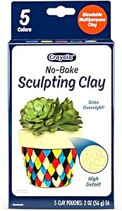 Crayola No-Bake Sculpting Clay 5-Pack – Air-Dry Modeling Clay In Primary Colors, Non-Toxic, For Kids Ages 4+