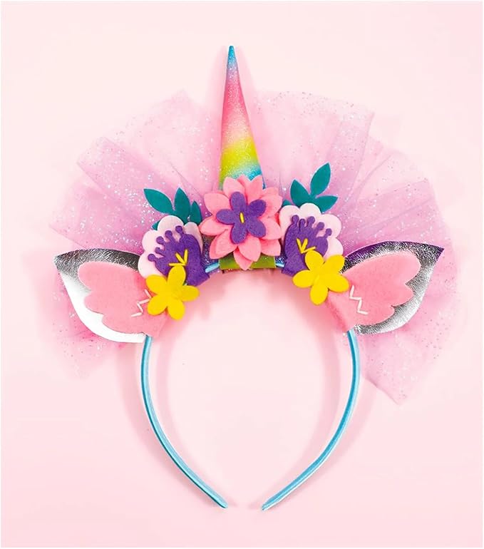 Avenir Unicorn Dress Up Fun Set – Fantastic Unicorn | DIY Costume with Pre - Printed Wings, Markers, Felt, Plastic Needle, & Headband - Spark the Imagination | 3+ Years - Marah Kids