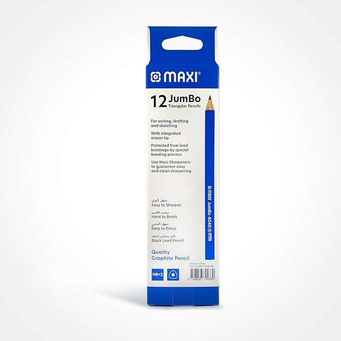 Maxi Jumbo Tri Graphite Pencil Hb Without Eraser Tip Box Of 12Pc - Marah Kids