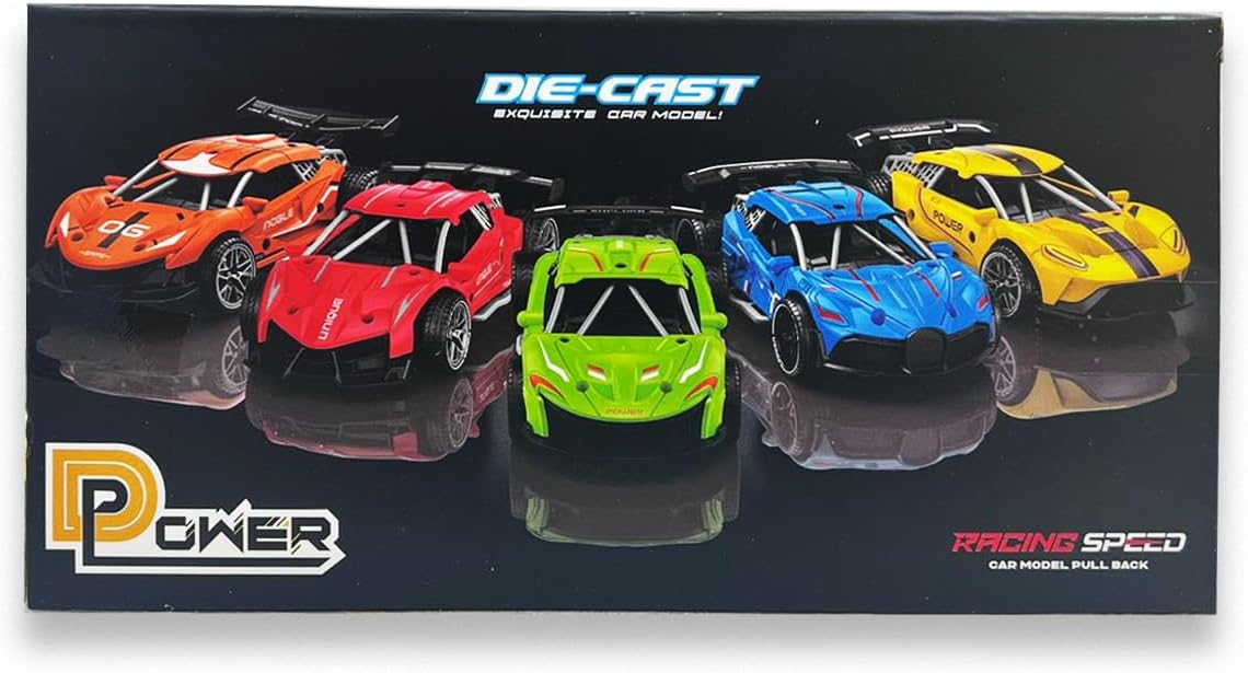 D - Power Diecast Pull Back with Sounds – 1:32 scale (Gray) | Pull Back with music, Battery Requires 3 button Cell | Perfect gifts for ages 3+ up - Marah Kids