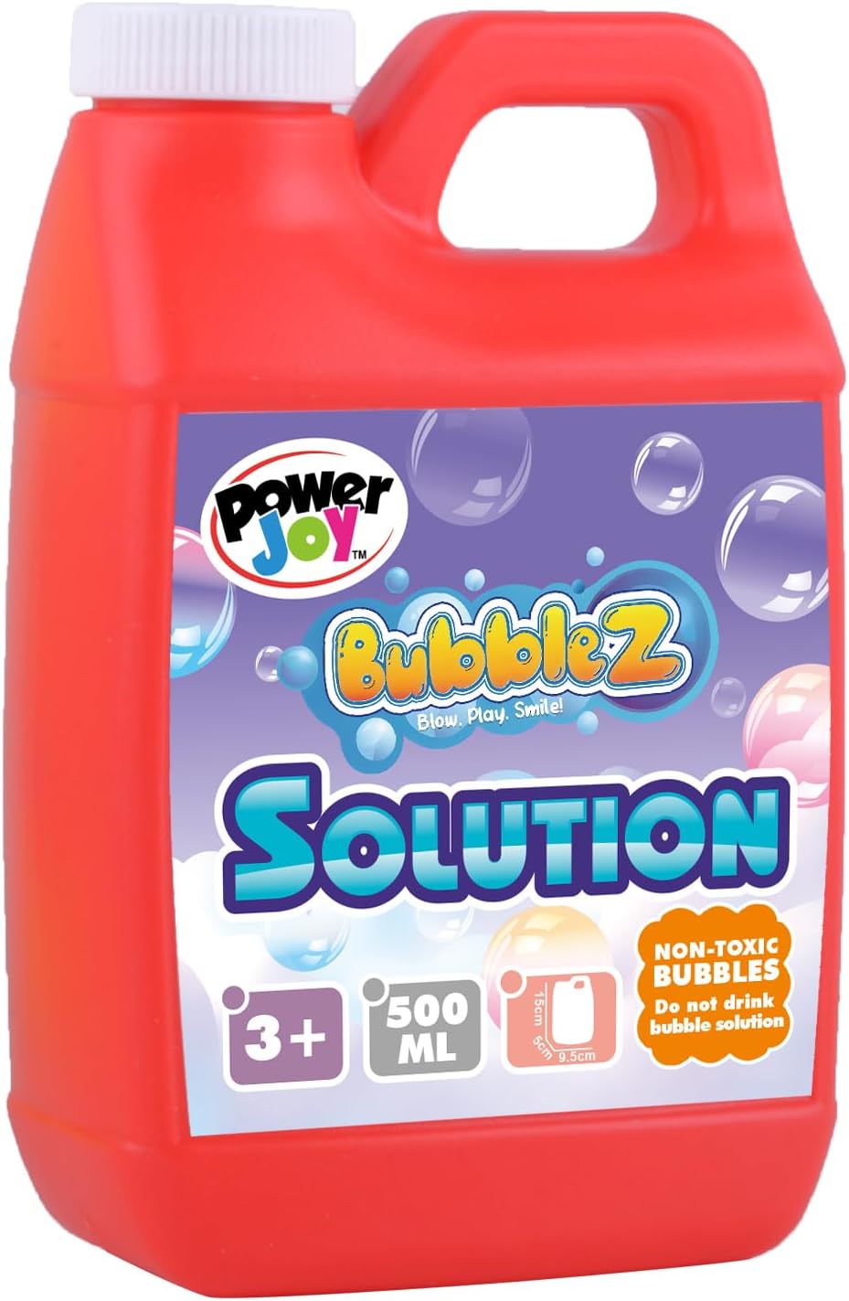 Power Joy Bubble Solution Gallon 500ml, Assorted 1 Piece - Marah Kids