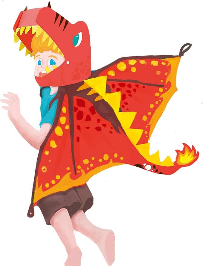 Avenir Unicorn Dress Up Fun Set – Magic Dragon | DIY Costume with Pre - Printed Wings, Markers, Felt, Plastic Needle, & Headband - Spark the Imagination | 3+ Years - Marah Kids