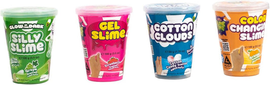 Doh Time Slime Multi Compound | Glow in the Dark Party Bag 12 Cans - Marah Kids