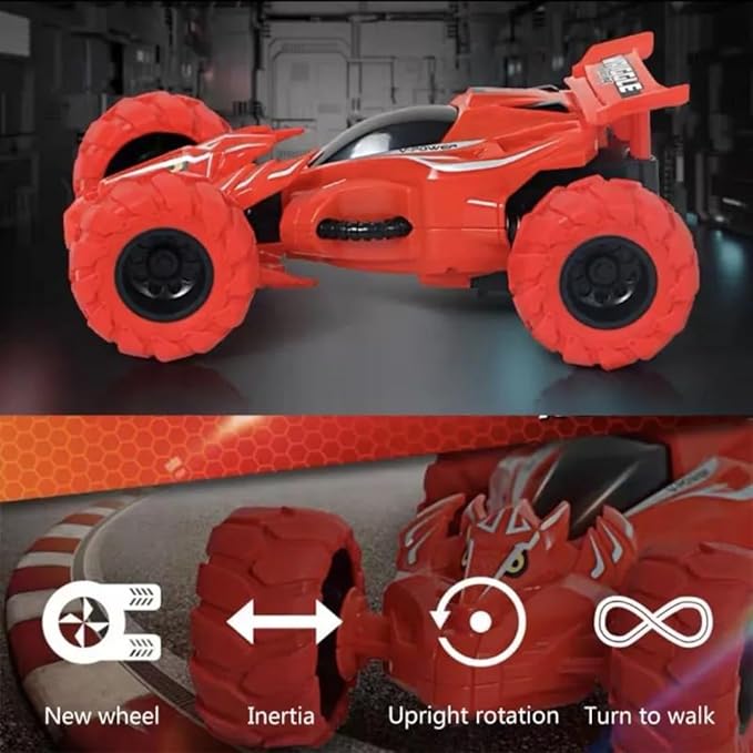 D - Power - Fiction Inertia Racecar - Red | 360° Rotating Stunts, No Batteries, Perfect Gift for Kids | 3+ - Marah Kids