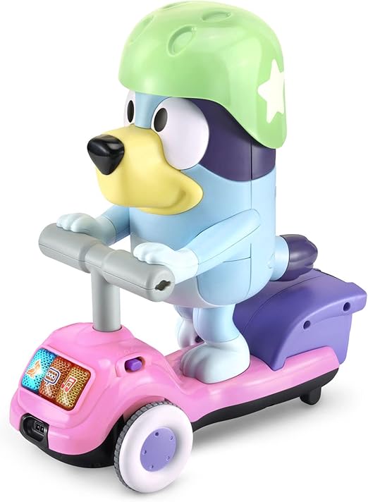 Vtech Bluey Scooter Time Bluey (Blue) | | Grab your helmet—it’s time to play and explore with Scooter Time Bluey | Interactive Toddler Toy with Music, Sounds and Phrases from the TV show, Educational Learning | Ideal Gift for Kids 3, 4, 5 + Years - Marah Kids