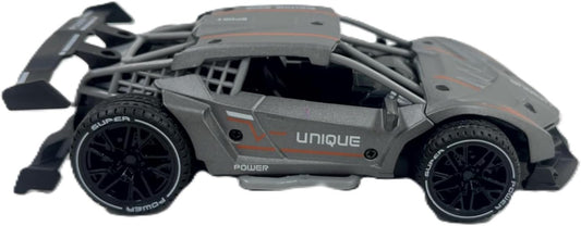 D - Power Diecast Pull Back with Sounds – 1:32 scale (Gray) | Pull Back with music, Battery Requires 3 button Cell | Perfect gifts for ages 3+ up - Marah Kids