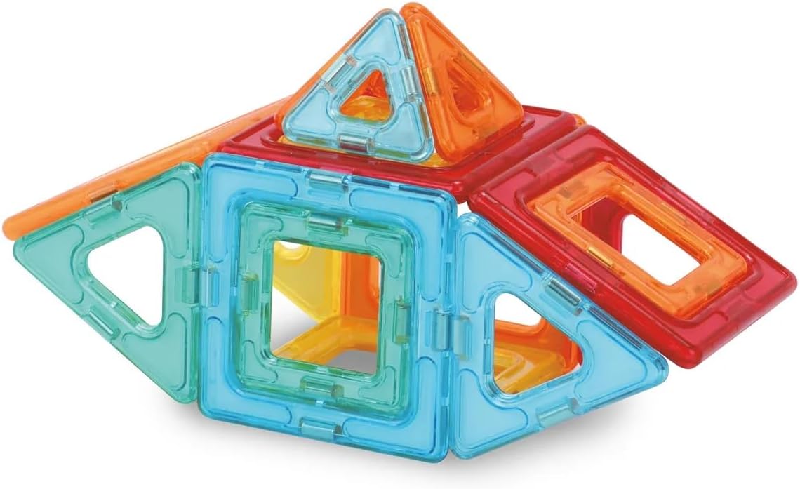 Addo MagniMake Bright Starter Set 18-pieces, Magnetic Tiles, Construction Playset, Building Toys