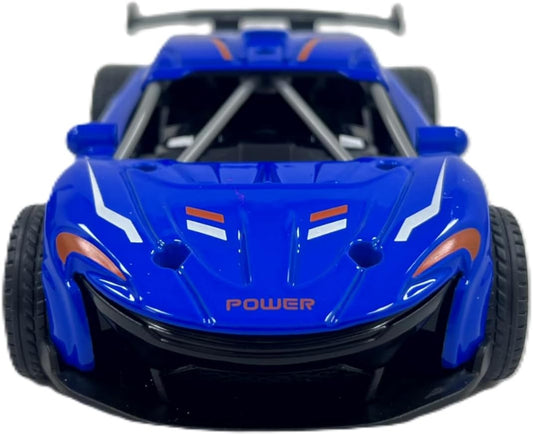 D - Power Diecast Pull Back with Sounds – 1:32 scale (Blue) | Pull Back with music, Battery Requires 3 button Cell | Perfect gifts for ages 3+ up - Marah Kids