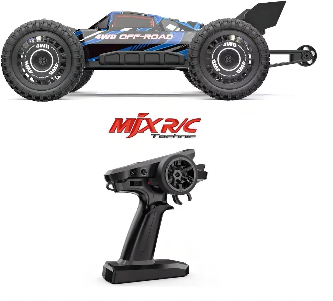 MJX Hyper GO 16207 with 3S Battery 1/16 RTR Brushless RC Cars, 62KM/H Fast RC Truck, 4WD All - Road Remote Control Cars | suitable 14+ ( Multicolour) - Marah Kids