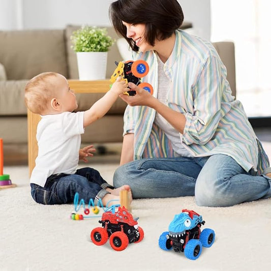 D - Power - Inertia Dinosaur Fleet Toy - Red | Stunt Cars, No Batteries, Perfect Gift for Kids | 3+ - Marah Kids