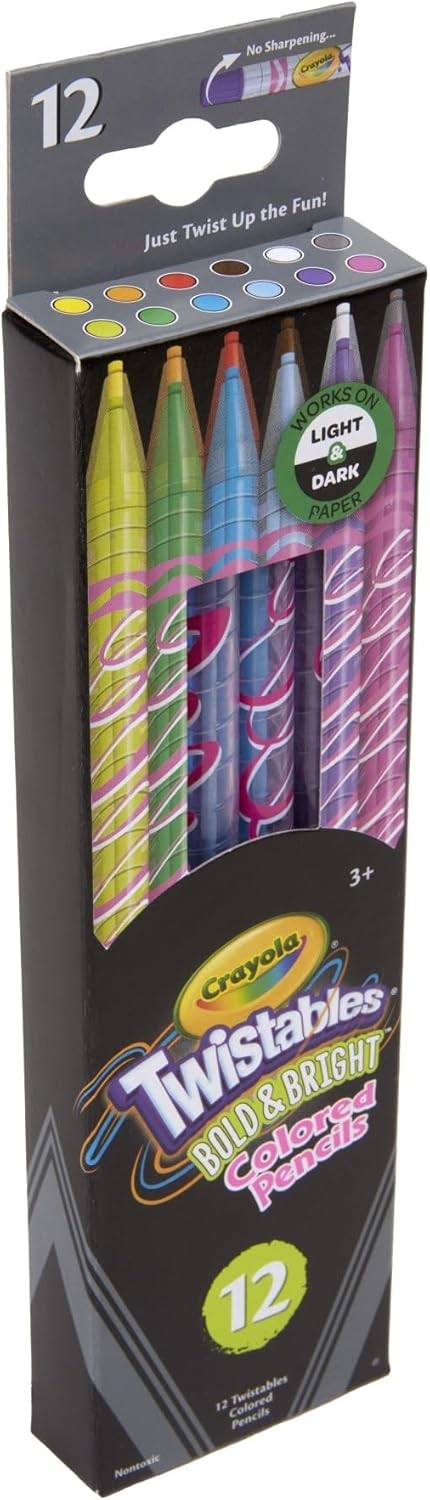 Crayola - Erasable Twistables Colored Pencils | Bold & Bright - 12pcs - Marah Kids