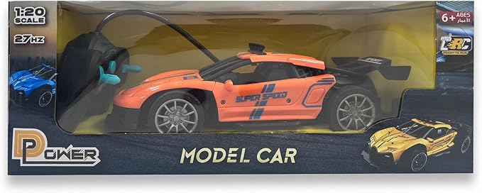 D - Power 1:20 R/C 4WD 27Mhz Racing Car Rechargeable Remote Control – Orange | ages 6+ up - Marah Kids