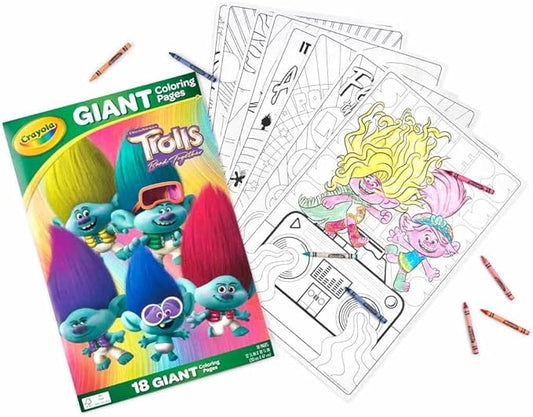 Crayola Trolls Giant Coloring Pages, 18 Count - Marah Kids