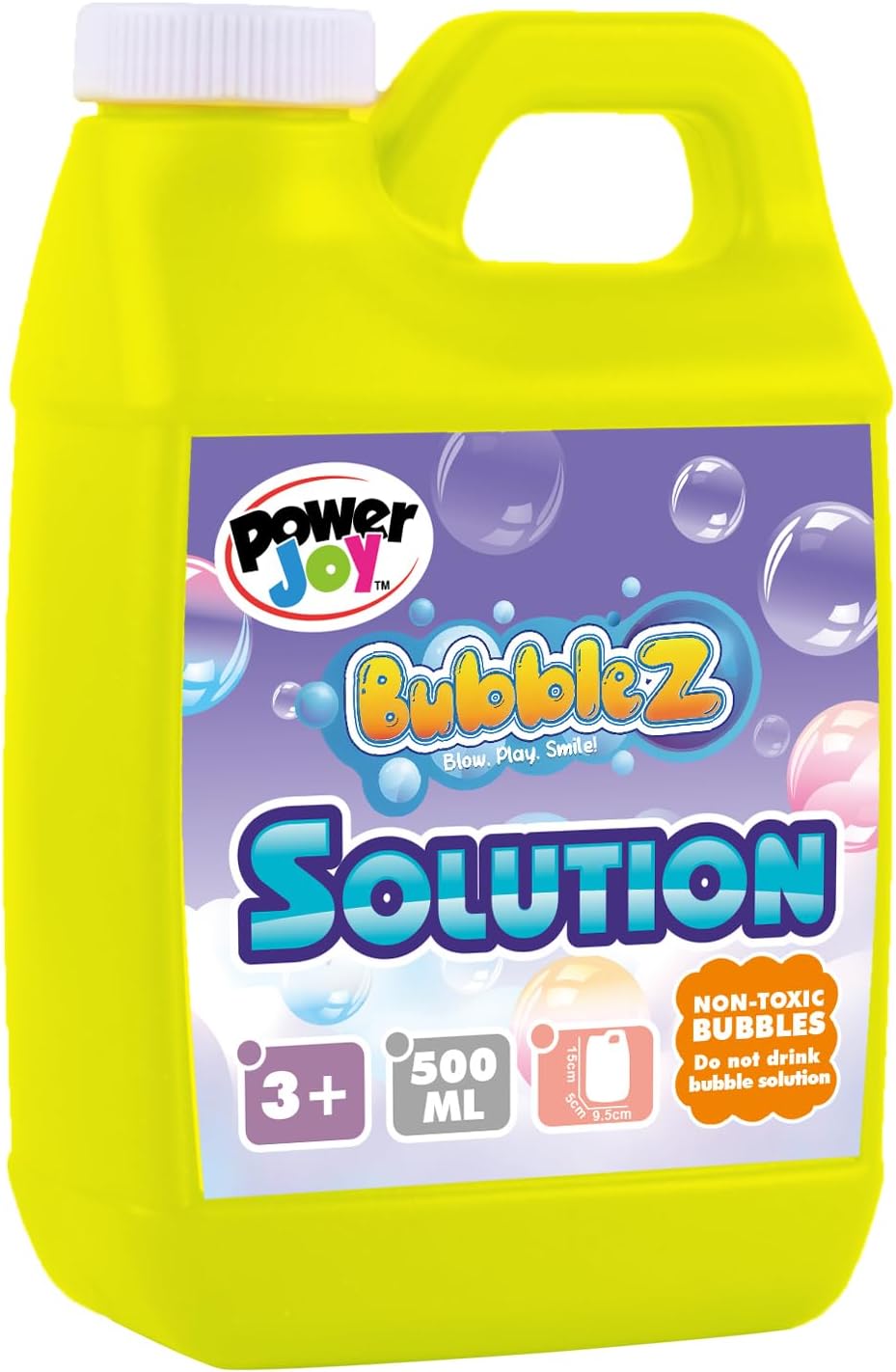 Power Joy Bubble Solution Gallon 500ml, Assorted 1 Piece - Marah Kids