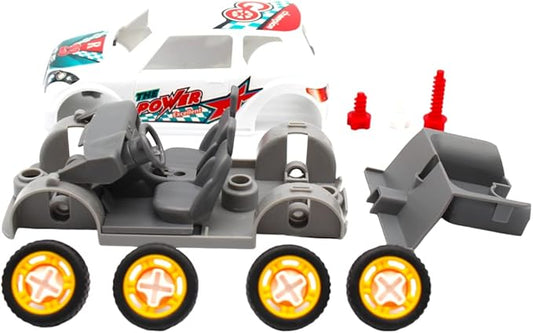 D - Power DIY Smart Wheels Race Car for Kids | Car Building Toy Kit | With Tools, Guideposts | Scale 1:32 - Marah Kids