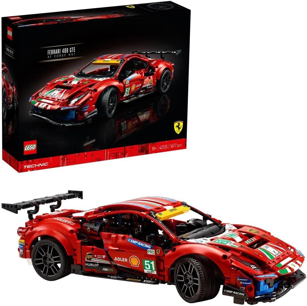 Lego 42125 Technic Ferrari 488 Gte Af Corse 51 Super Sports Car - Marah Kids