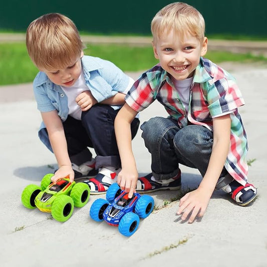 D - Power - Double - Sided Friction - Powered Monster Truck | Durable ABS, No Batteries Required – Green | Age 3+ - Marah Kids