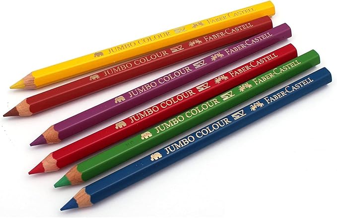 FABER - CASTELL JUMBO COLOUR PENCILS 12 COLOUR - Marah Kids