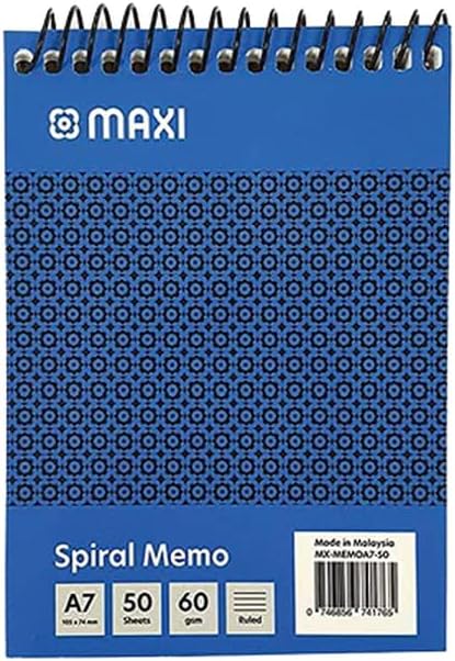MAXI TOP SPIRAL MEMO PAD A7 50 SHEETS