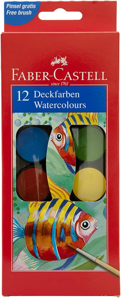 FABER - CASTELL WATERCOLORS 12 COLOR 30MM - Marah Kids