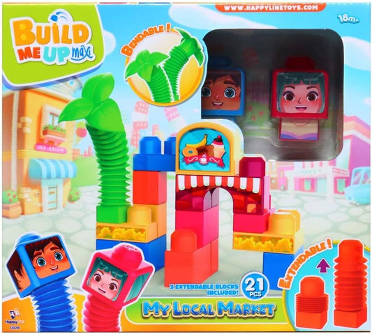 Happy Line - Block Maxi Bendy Town 21 Pieces - Marah Kids