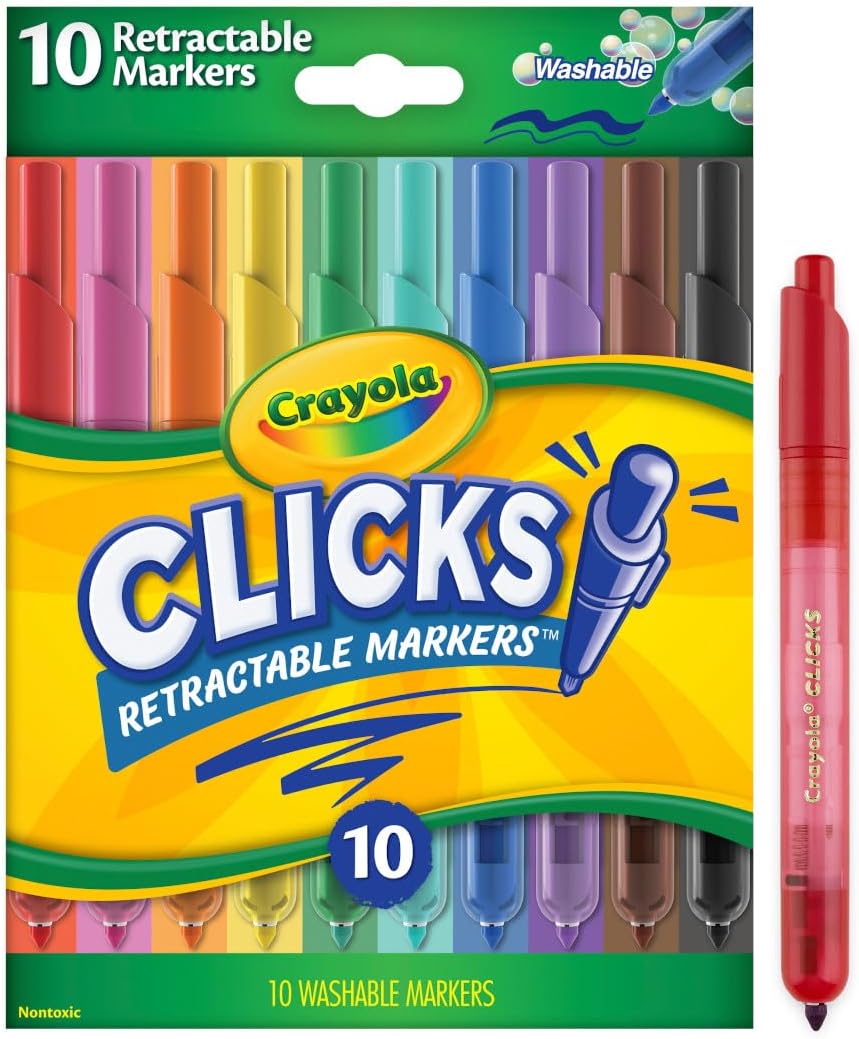 Crayola Super Clicks Retractable Markers, 10 Count - Marah Kids