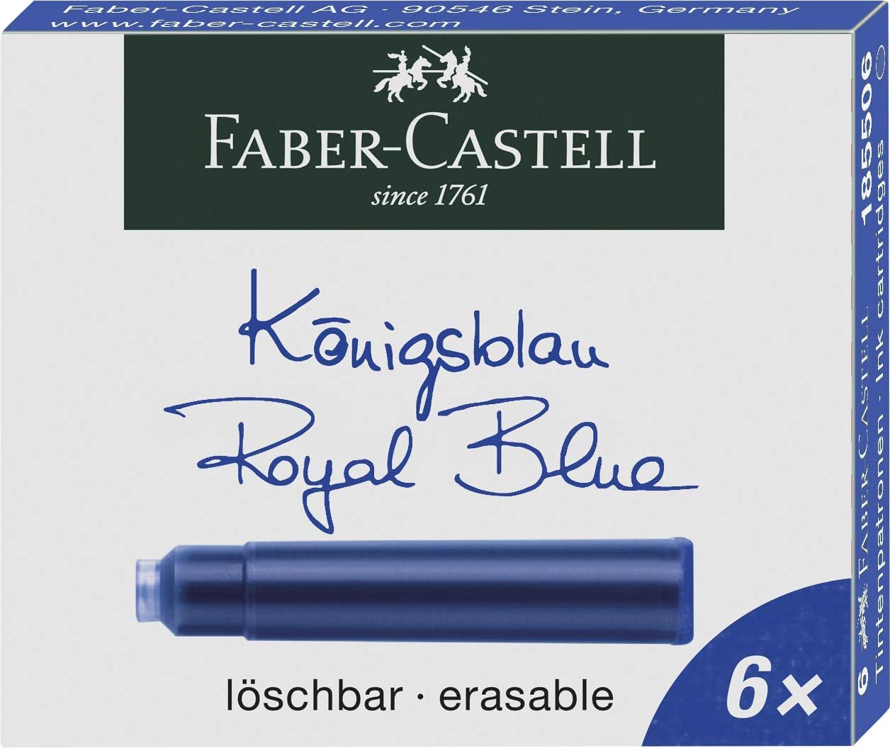 FABER - CASTELL INK CATRIDGE BLISTER OF 3 PACKET BLUE - Marah Kids