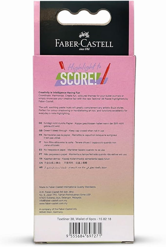 FABER - CASTELL PASTEL SLIM HIGHLIGHTER 6 COLOUR - Marah Kids