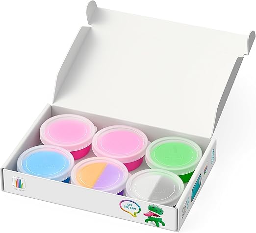 HEY CLAY - DIY Aliens: Burger, Trio, Scorpio Plastic Creative Modelling Air - Dry Clay For Kids 6 Cans - Marah Kids