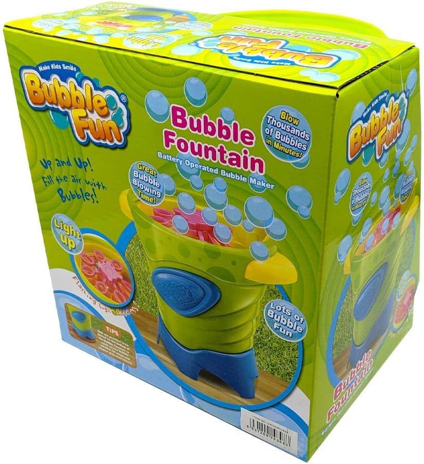 Power Joy Bubble Fun Bubble Fountain Lights Up With 4oz Bubble Solution, Battery Operated - Marah Kids