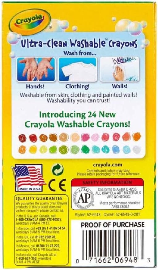Crayola - 48 ct. Ultra - Clean Washable Crayons - Regular Size - Marah Kids