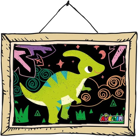 Avenir Scratch Junior My Dinosaur Friends Multicolour | Scratch the paper sheets to create colorful designs | Ages 3+ - Marah Kids