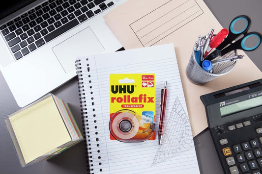 Uhu Eco Rollafix Transparent Tape 25M With Dispenser + 25M Refill - Marah Kids