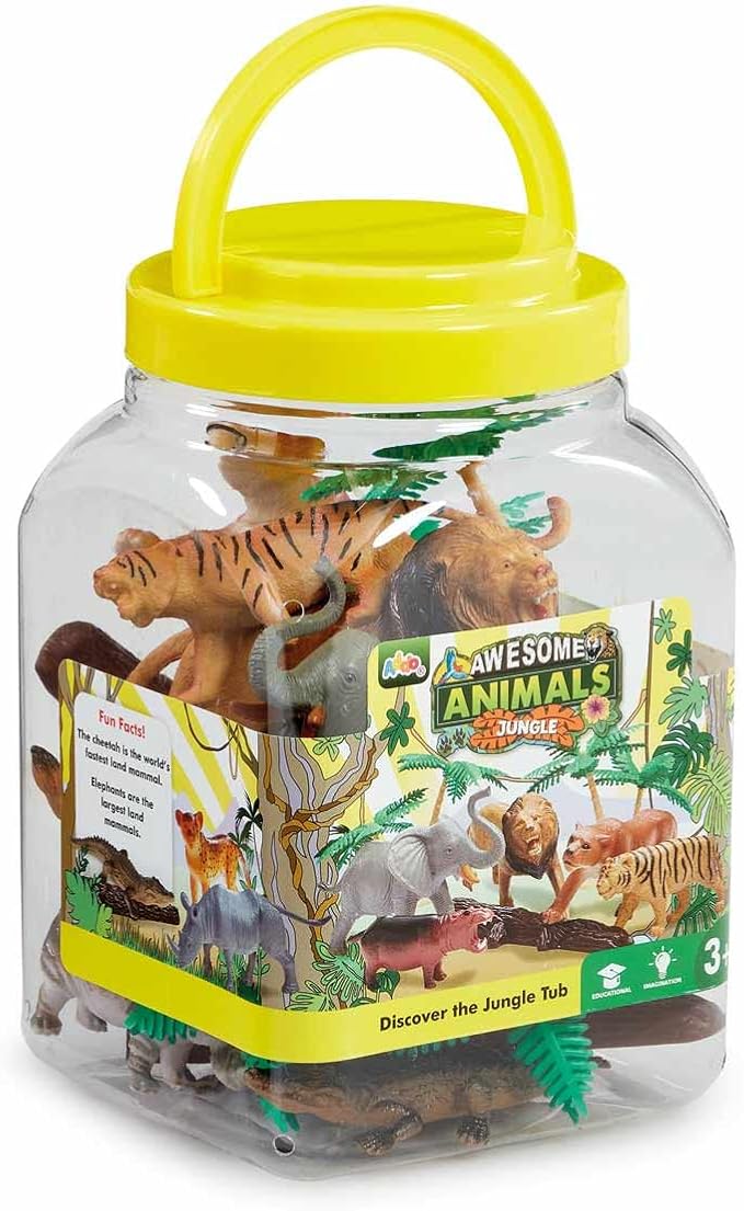 Addo Awesome Animal Disc Jungle Tub, Animal Figurines, Create Your Own Scenes, Educational Toys, Figurines, Collectibles