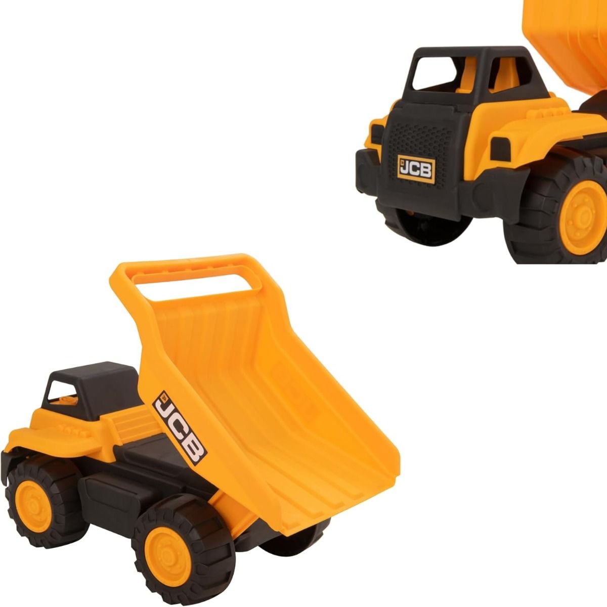 D - POWER Teamsterz JCB 10" Dump Truck Sand Tool and Helmet Playset | Construct the ultimate playtime | Design free - moving wheels for push - along fun | Suitable for children aged 3 + and above - Marah Kids