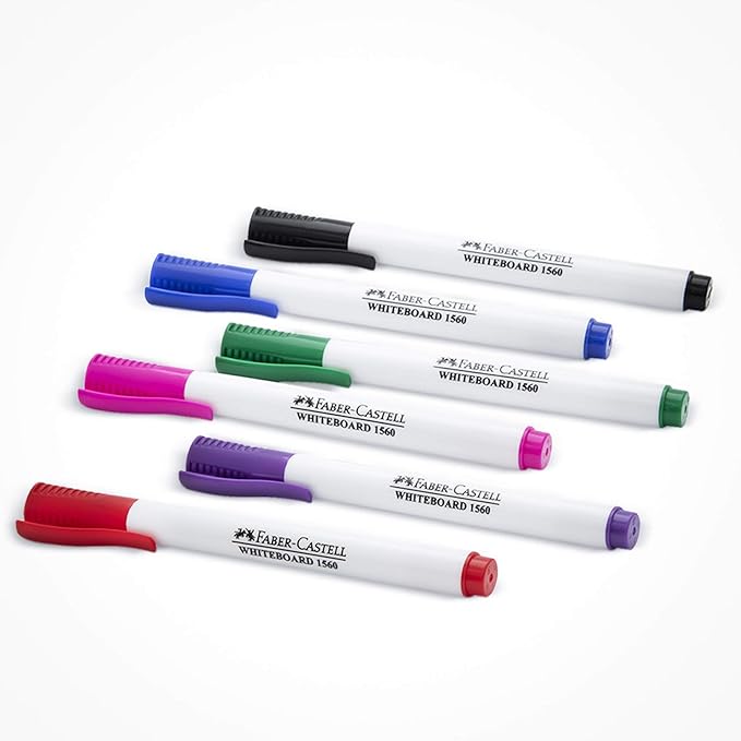 FABER - CASTELL WHITEBOARD MARKER SLIM WALLET OF 6PC - Marah Kids