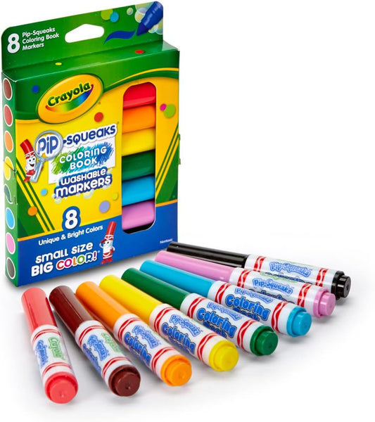 Crayola - Pip - Squeaks Washable Markers | Multi - Color, Pack of 8, Unique & Bright Colors | 3+ Yrs - Marah Kids