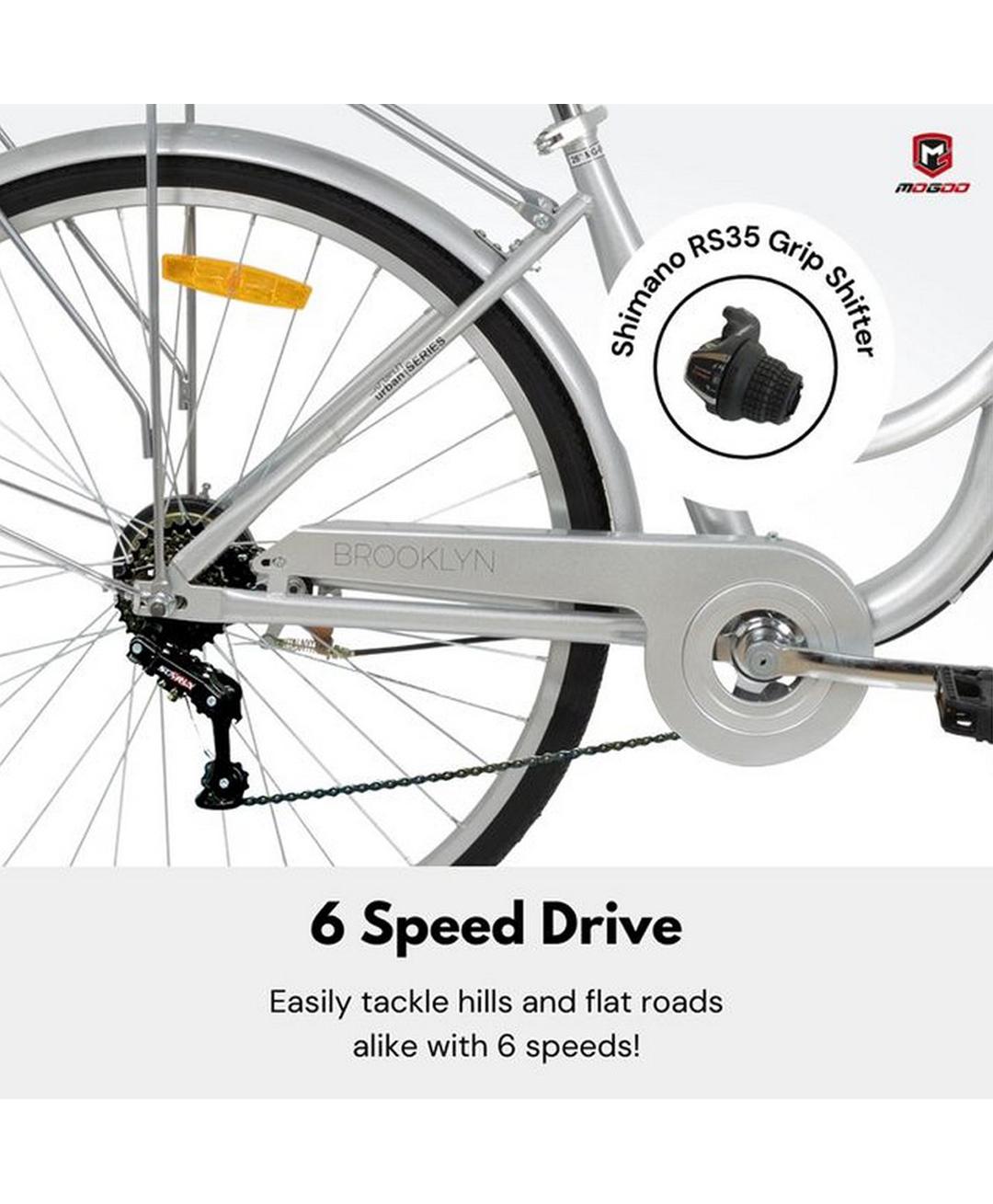 Brooklyn 26" City Bike - Silver