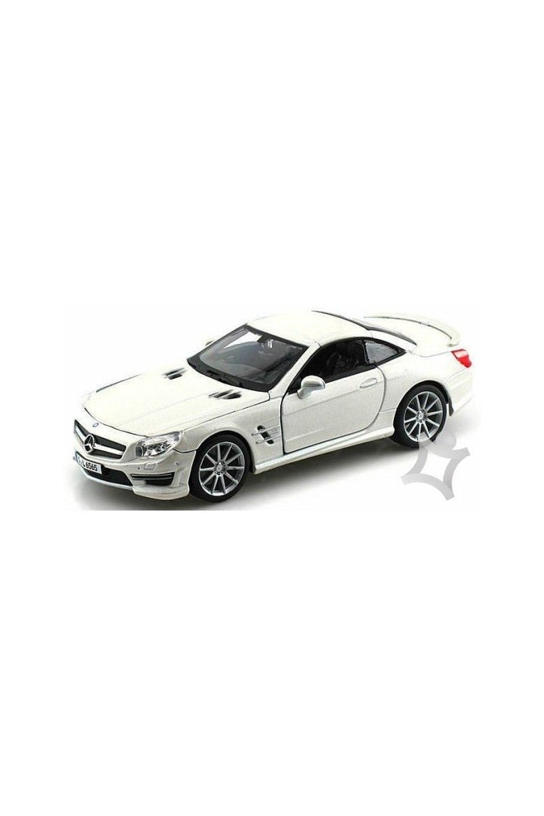 Bburago 1:24 Plus Mercedes - Benz SL 65 AMG Metallic White Diecast Model - Marah Kids