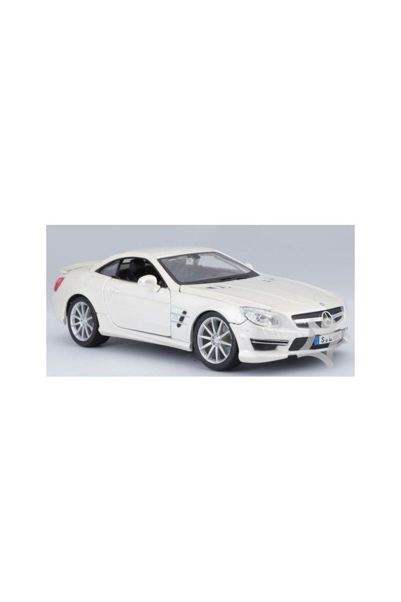 Bburago 1:24 Plus Mercedes - Benz SL 65 AMG Metallic White Diecast Model - Marah Kids
