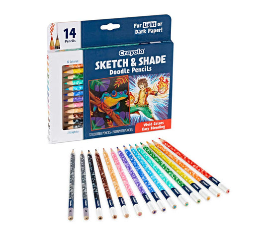 Crayola - Sketch and Shade Doodle Pencils, 14 count - Marah Kids