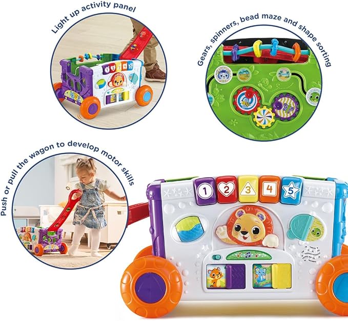 Vtech - Sort & Discover Activity Wagon - Multicolour | Load up and get ready to roll with four sides of play including an activity panel | Suitable ages 12m + up - Marah Kids
