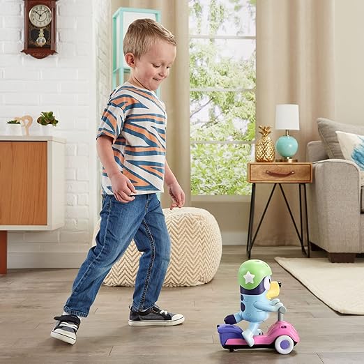 Vtech Bluey Scooter Time Bluey (Blue) | | Grab your helmet—it’s time to play and explore with Scooter Time Bluey | Interactive Toddler Toy with Music, Sounds and Phrases from the TV show, Educational Learning | Ideal Gift for Kids 3, 4, 5 + Years - Marah Kids