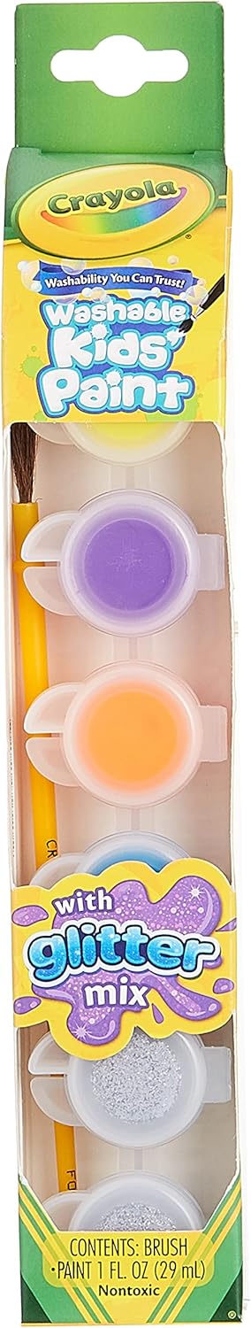 Crayola - 6 ct. Washable Kids' Paint Pots, Glitter Effects - Marah Kids